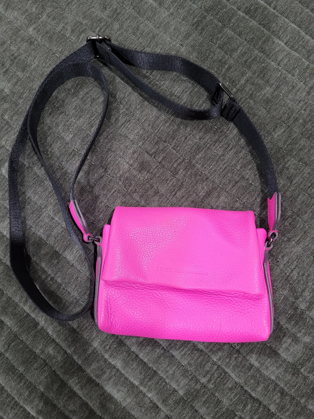 Aimee Kestenberg Hot Pink Crossbody Bag with Black Strap